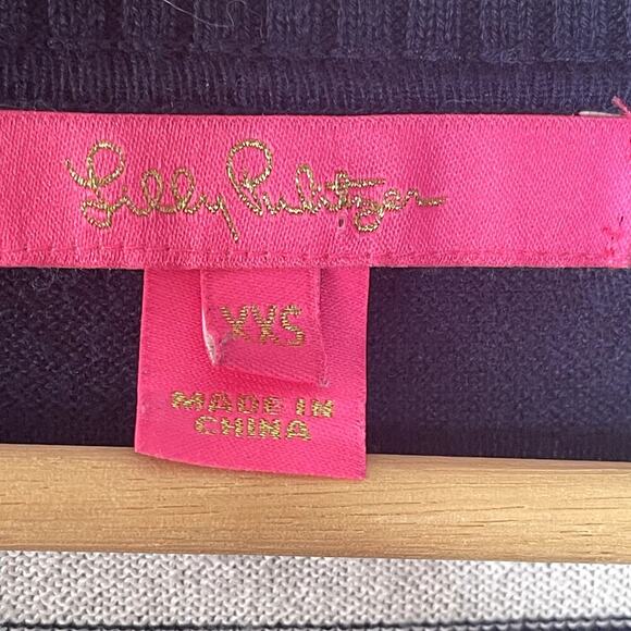 LILLY PULITZER FARAWAY SWEATER TRUE NAVY MOONLIGHT STRIPE SIZE XXS - Picture 6 of 8